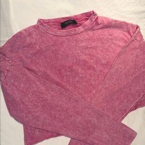 Akira Cropped Acid Washed Long Sleeve StretchWomen's Top